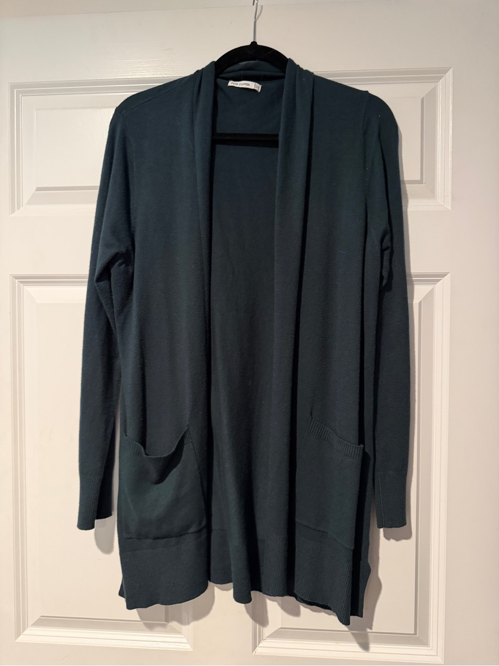 Open-Front Longline Women’s Cardigan Sweater - Dark Green — Pink Clover